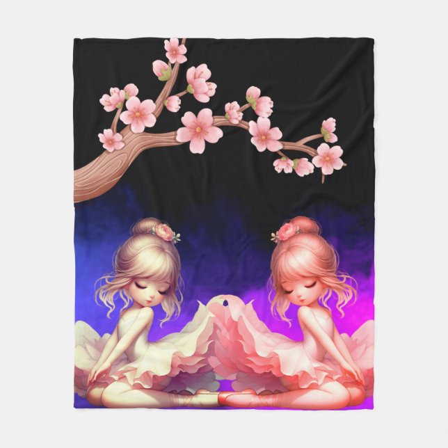 Cobertor De Velo Ballerina Dancers Fleece Blanket (Frente)