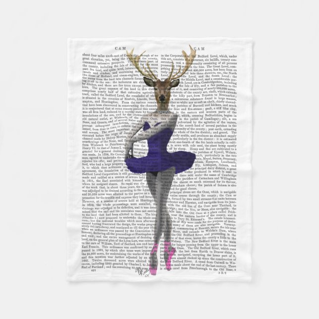 Cobertor De Velo Ballerina Deer em Azul (Frente)