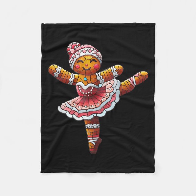 Cobertor De Velo Ballet Dancer Gingerbread Christmas Dance Teacher  (Frente)