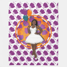 Balões Coloridos da Mulher Negra Padrão Flor Branc