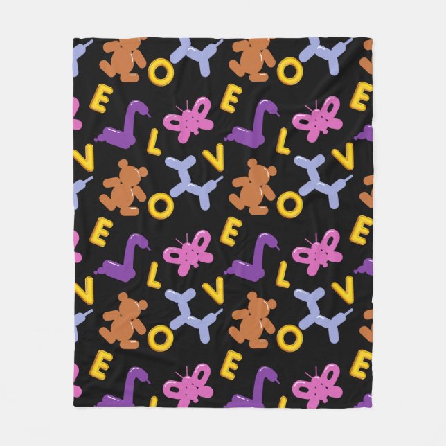 Cobertor De Velo Balões e Letras de LOVE para Animais Quimsos (Frente)