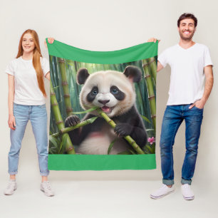 Cobertor De Velo Bamboo Comendo Panda Bonito