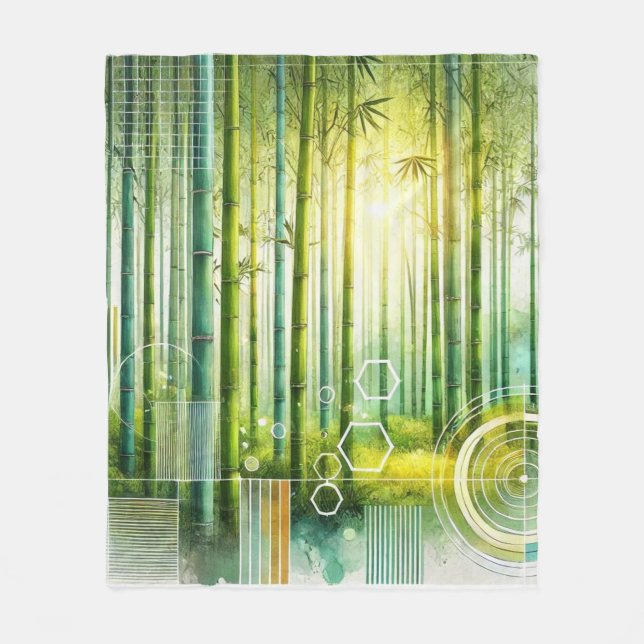 Cobertor De Velo Bamboo Serenity Geométrico Fleece Blanket (Frente)