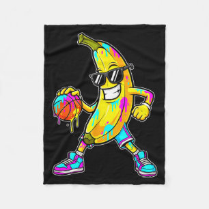Cobertor De Velo Banana Basquete Divertido Gotejamento Crianças Juv