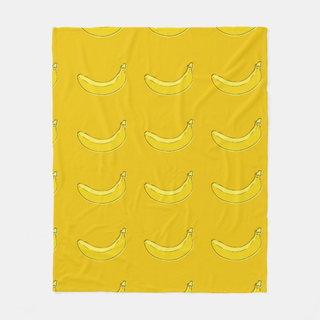 Cobertor De Velo bananas, Seamless pattern with bananas, food backg (Frente)