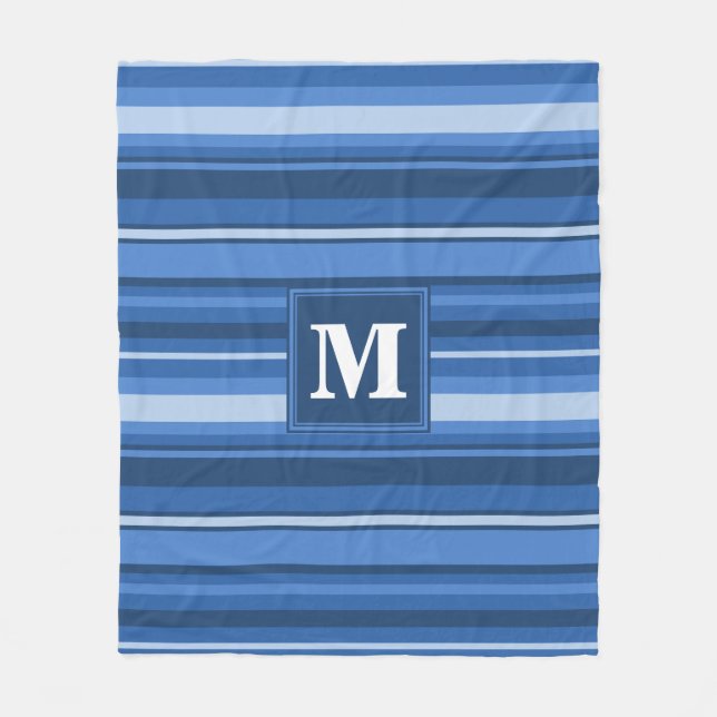 Cobertor De Velo Banda azul monograma (Frente)