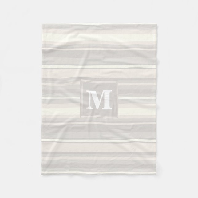 Cobertor De Velo Banda bege monograma (Frente)