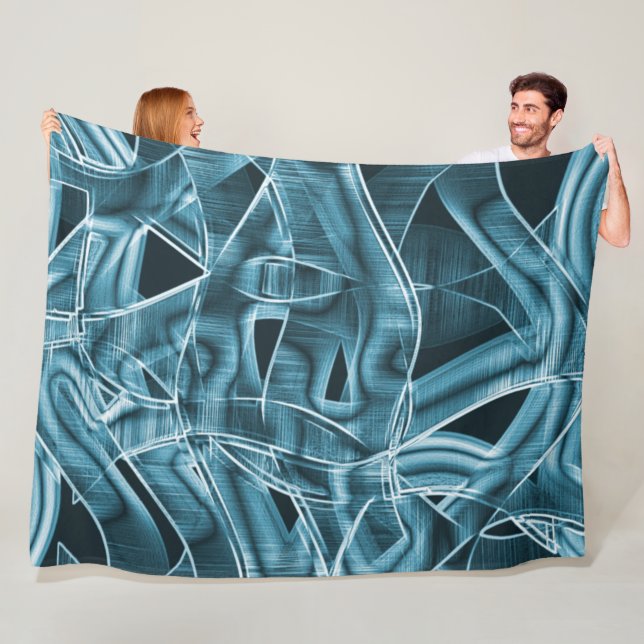 Cobertor De Velo Banda sobreposta azul curvada realçada pelo alivio (In Situ)