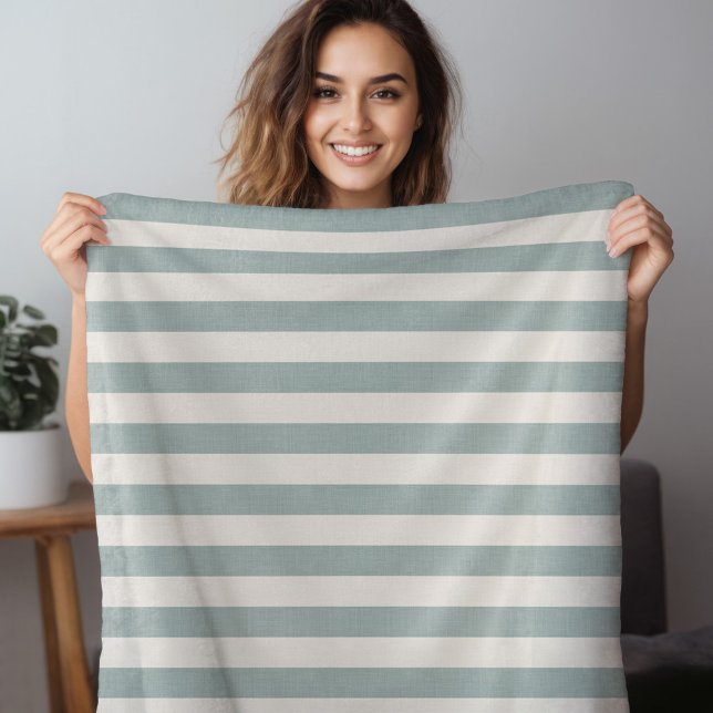 Cobertor De Velo Bandas Azuis e de Marfim | Moderna Fazenda Grande (Criador carregado)