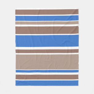 Cobertor De Velo Bandas castanhas e azuis