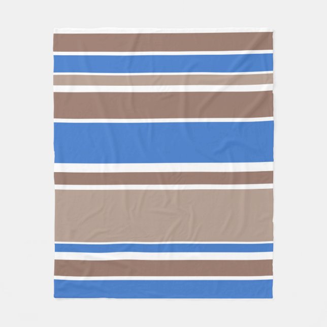 Cobertor De Velo Bandas castanhas e azuis (Frente)