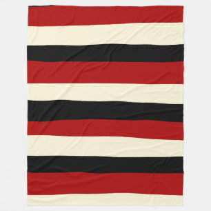 Cobertor De Velo Bandas irregulares - Vermelho e creme