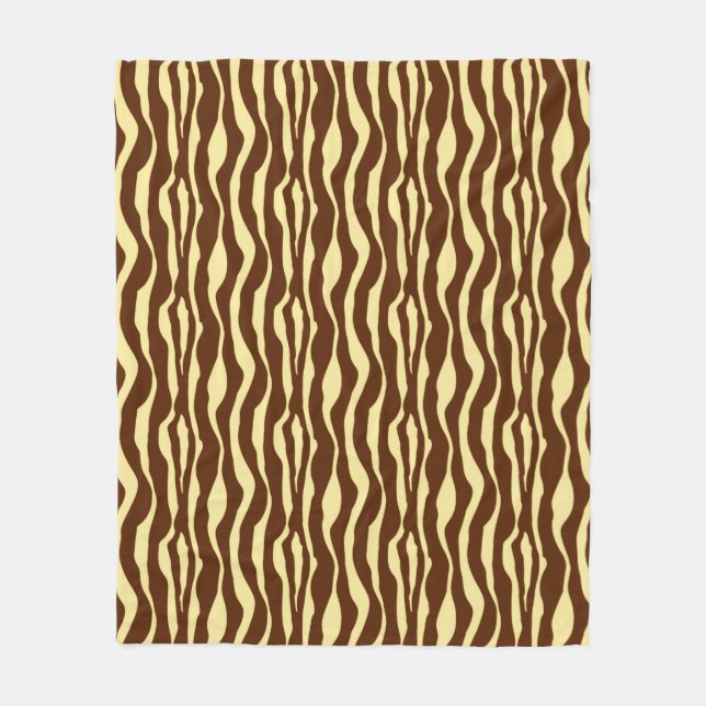 Cobertor De Velo Bandas-zebra - Castanho-chocolate e castanho-camel (Frente)