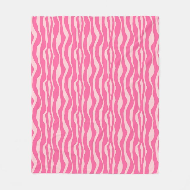 Cobertor De Velo Bandas-zebra - Fúcsia e rosas claro (Frente)