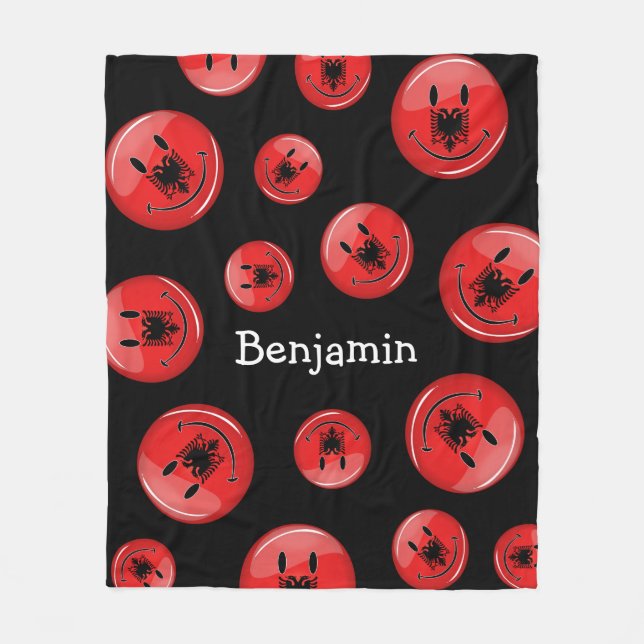 Cobertor De Velo Bandeira albanesa de sorriso (Frente)
