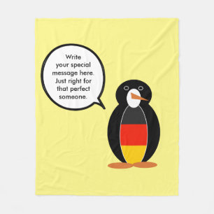 Cobertor De Velo Bandeira alemã Ms. Penguin Personalizada Falando