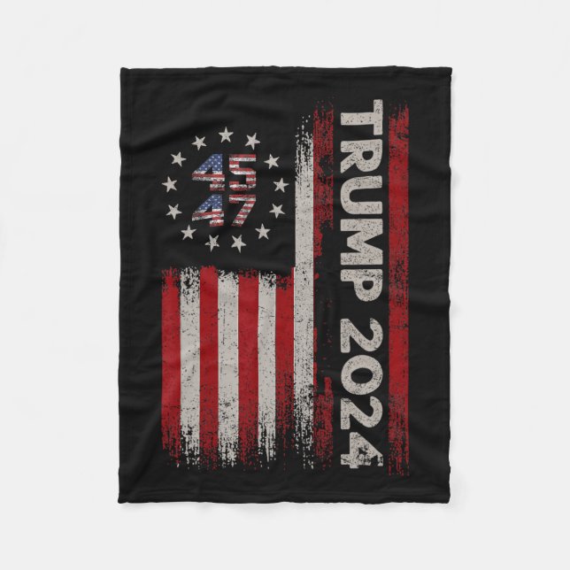 Cobertor De Velo Bandeira Americana 47 Trump 2024 (Frente)