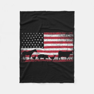 Cobertor De Velo Bandeira Americana 4 De Julho Frango Cavalo Vaca P