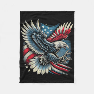 Cobertor De Velo Bandeira Americana Águia Careca 4 De Julho Usa Pat