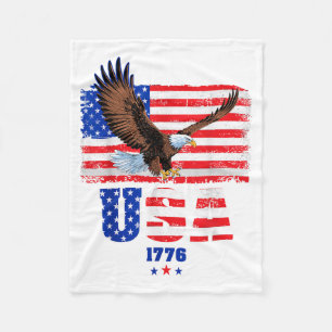 Cobertor De Velo Bandeira Americana Águia Patriótica Dia da Indepen