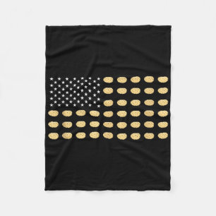 Cobertor De Velo Bandeira Americana Batata Comida EUA Patriotismo P