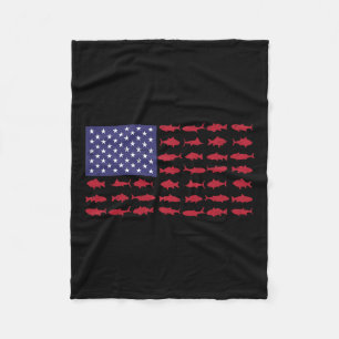 Cobertor De Velo Bandeira Americana Camisa de Pesca 4 de julho, Cri
