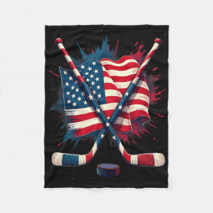 Cobertor De Velo Bandeira Americana de Hóquei no Gelo