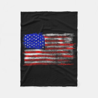 Cobertor De Velo Bandeira Americana Distorcida - Estados Unidos Usa