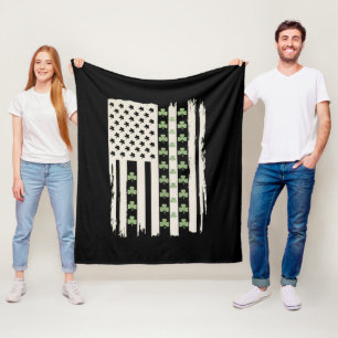 Cobertor De Velo Bandeira Americana dos EUA Com Trevos para St Patr