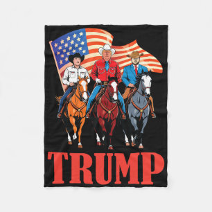Cobertor De Velo Bandeira Americana Equipe Trump Cowboy Montando Ca
