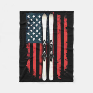 Cobertor De Velo Bandeira Americana Esqui Alpino Esquiador _2