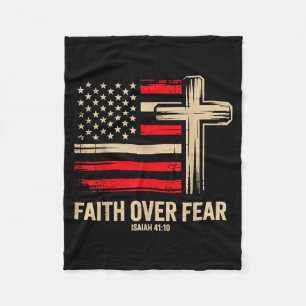 Cobertor De Velo Bandeira Americana Fé Sobre Medo