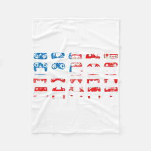 Cobertor De Velo Bandeira Americana Gamer 4 de Julho Video Games Us