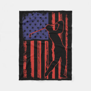 Cobertor De Velo Bandeira Americana Golfista Vintage EUA