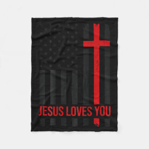 Cobertor De Velo Bandeira Americana Masculina Jesus Te Ama Fé Crist