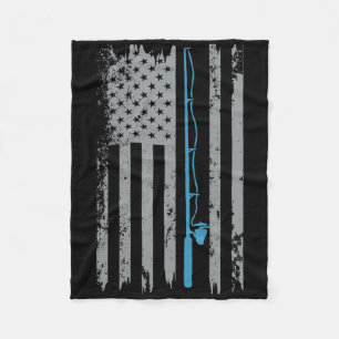 Cobertor De Velo Bandeira Americana Pesca Pescador Vintage