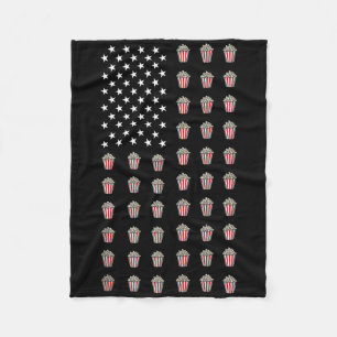 Cobertor De Velo Bandeira Americana Pipoca Comida EUA Patriotismo P