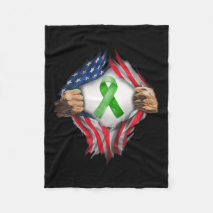 Cobertor De Velo Bandeira Americana Rasgar Fita Verde Doença Renal