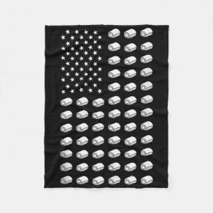 Cobertor De Velo Bandeira Americana Sushi Comida EUA Patriotismo Pa