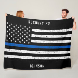 Cobertor De Velo Bandeira Americana Thin Blue Line Nome Distinto