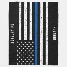 Cobertor De Velo Bandeira Americana Thin Blue Line Nome Distinto