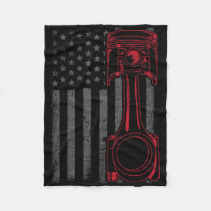 Cobertor De Velo Bandeira Americana Vintage Pistão Carro de Músculo