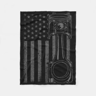 Cobertor De Velo Bandeira Americana Vintage Pistão Carro de Músculo