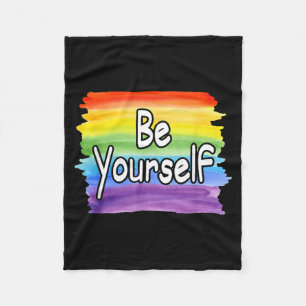Cobertor De Velo Bandeira Arco-Íris Seja Você Mesmo Orgulho Gay Lgb