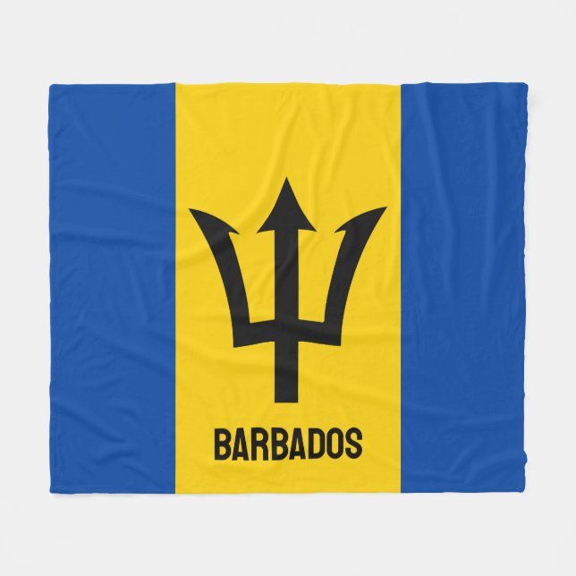 Cobertor De Velo Bandeira Barbados (Frente (Horizontal))
