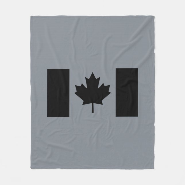 Cobertor De Velo Bandeira Canadense no Gráfico Negro (Frente)