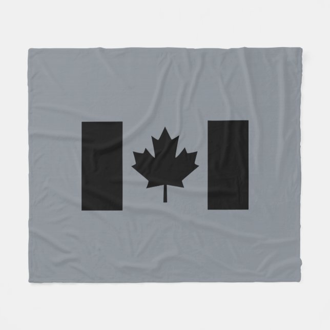 Cobertor De Velo Bandeira canadense no gráfico preto (Frente (Horizontal))