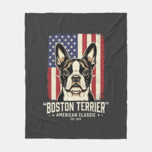 Cobertor De Velo Bandeira Clássica Americana Boston Terrier