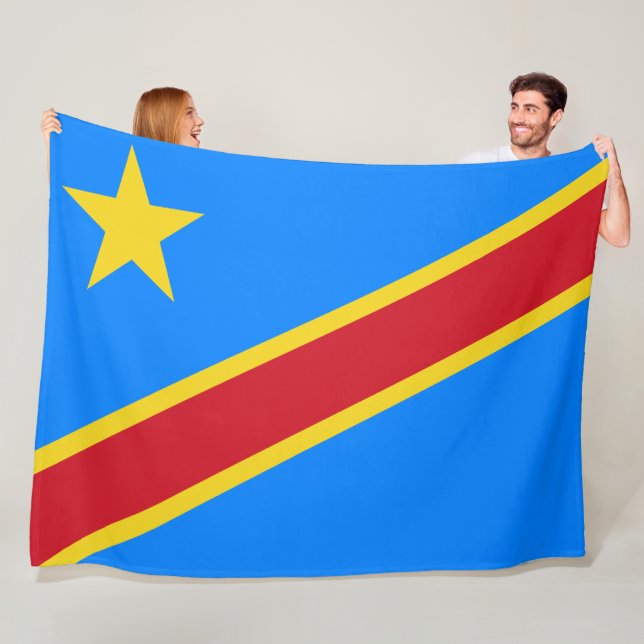 Cobertor De Velo Bandeira da RDC (República Democrática do Congo) (In Situ)