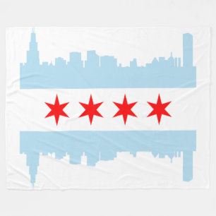 Cobertor De Velo Bandeira da skyline de Chicago